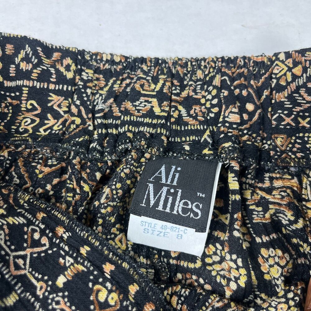 Ali Miles Vintage A-Line Midi Skirt Boho Tribal Print Lightweight Comfort 8 USA - Picture 5 of 9